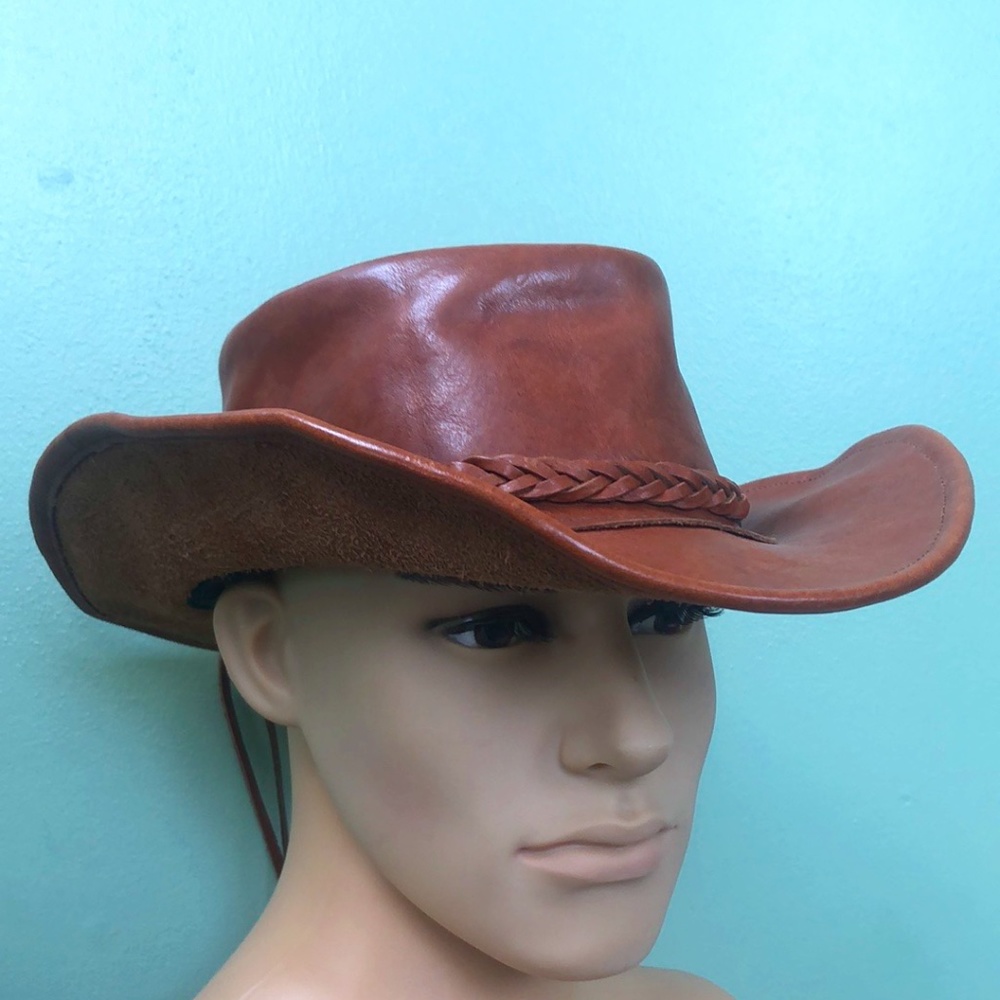 North Star Brown Leather Hat Size L